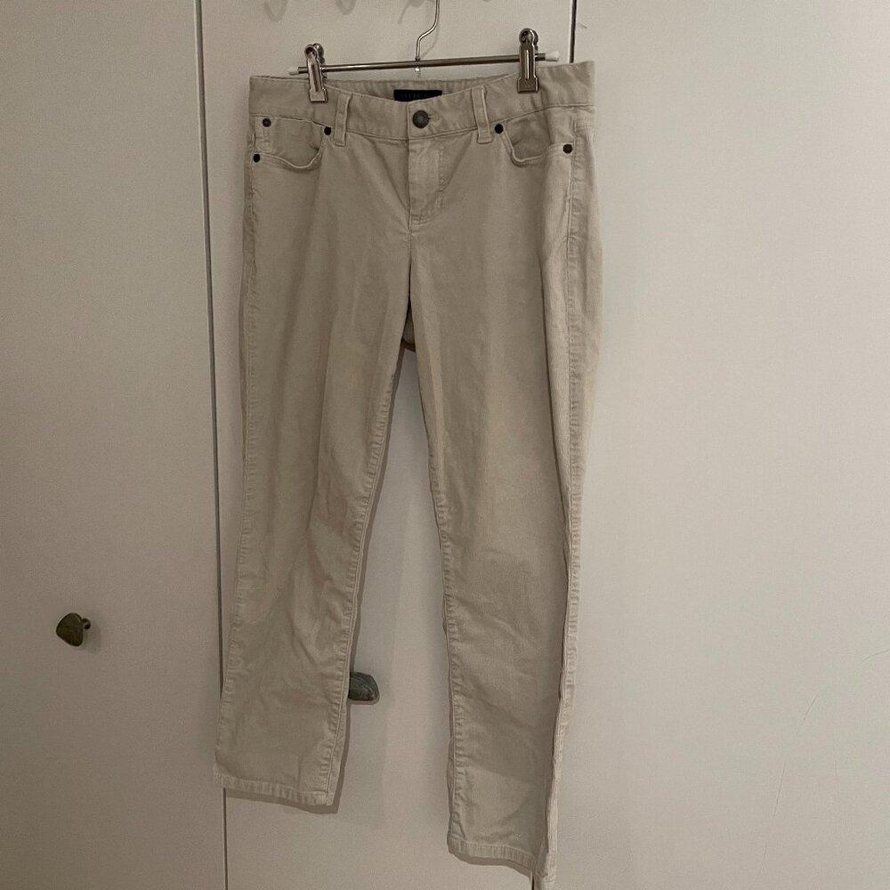 Talbot's Straight Leg Cords, Off White, Size 8P